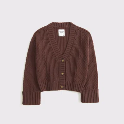 Abercrombie & Fitch The A&f Cameron Seed Stitch Cardigan In Brown