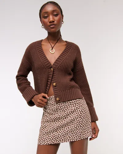 Abercrombie & Fitch The A&f Cameron Seed Stitch Cardigan In Brown