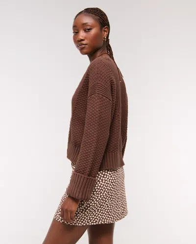 Abercrombie & Fitch The A&f Cameron Seed Stitch Cardigan In Brown