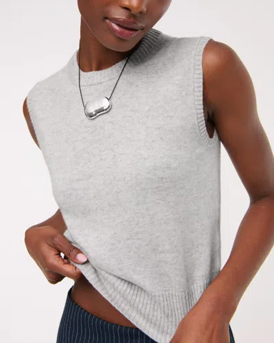 Abercrombie & Fitch Cashmere Sweater Shell Top In Silver