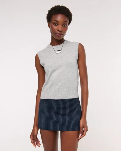 Abercrombie & Fitch Cashmere Sweater Shell Top In Silver