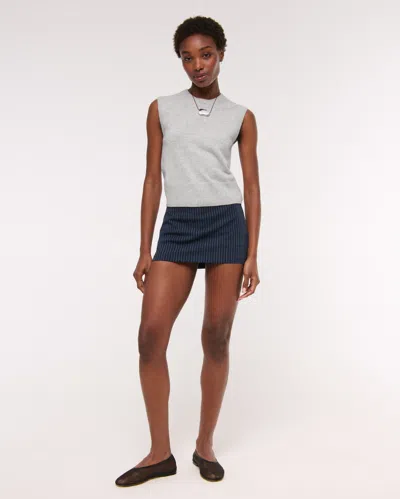 Abercrombie & Fitch Cashmere Sweater Shell Top In Silver