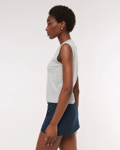 Abercrombie & Fitch Cashmere Sweater Shell Top In Silver