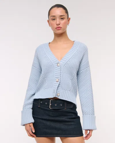 Abercrombie & Fitch The A&f Cameron Seed Stitch Cardigan In Gray
