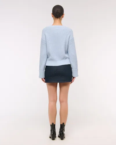 Abercrombie & Fitch The A&f Cameron Seed Stitch Cardigan In Gray