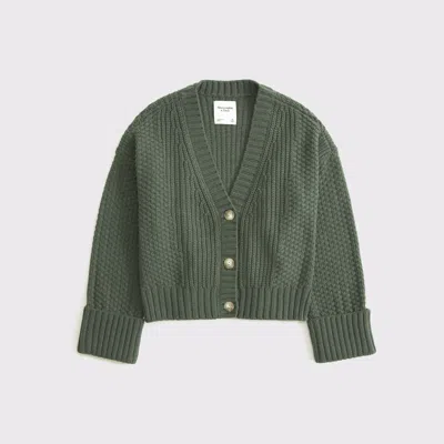 Abercrombie & Fitch The A&f Cameron Seed Stitch Cardigan In Green
