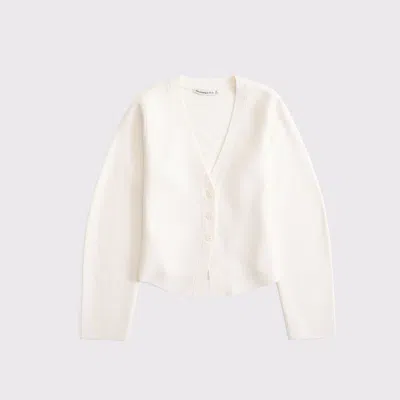 Abercrombie & Fitch Luxeloft Rounded Sleeve Cardigan In White