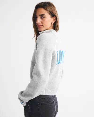 Abercrombie & Fitch Detroit Lions Mockneck Zipper Cardigan In Gray