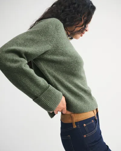 Abercrombie & Fitch The A&f Madeline Crew Sweater In Green