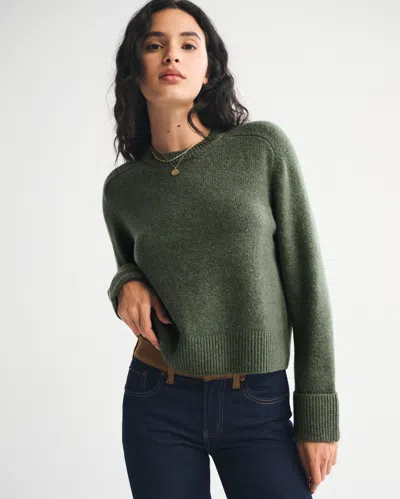 Abercrombie & Fitch The A&f Madeline Crew Sweater In Green