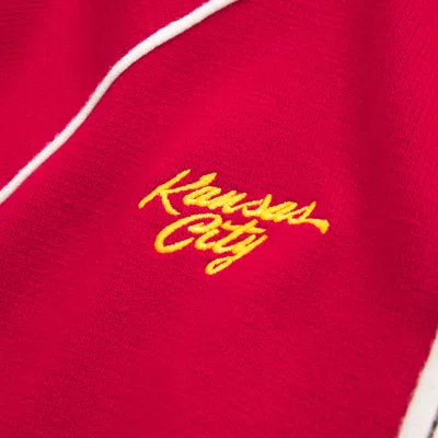 Abercrombie & Fitch Kansas City Chiefs Mockneck Zipper Cardigan In Red