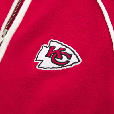 Abercrombie & Fitch Kansas City Chiefs Mockneck Zipper Cardigan In Red