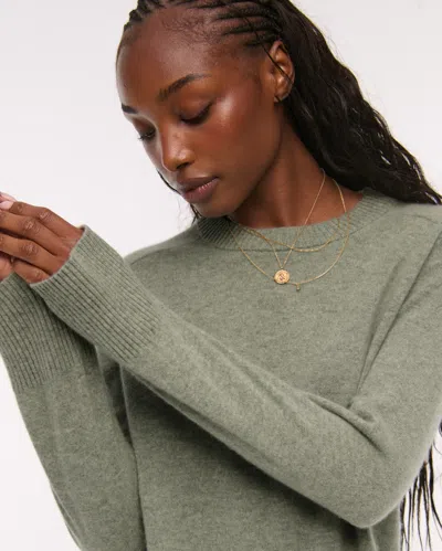 Abercrombie & Fitch The A&f Madeline Cashmere Crew Sweater In Gray