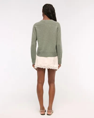 Abercrombie & Fitch The A&f Madeline Cashmere Crew Sweater In Gray