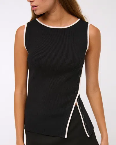 Abercrombie & Fitch Asymmetrical Button Sweater Tank In Multi