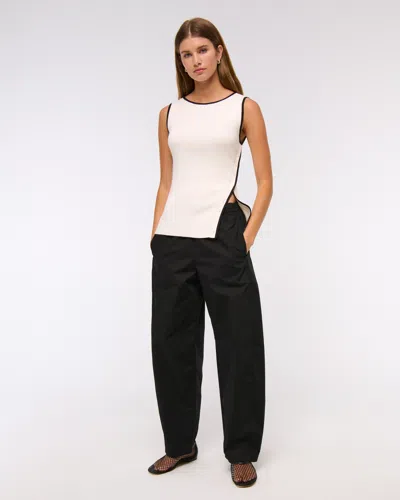 Abercrombie & Fitch Asymmetrical Button Sweater Tank In White