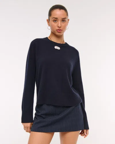 Abercrombie & Fitch The A&f Madeline Cashmere Crew Sweater In Purple