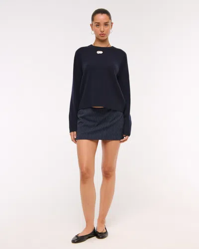 Abercrombie & Fitch The A&f Madeline Cashmere Crew Sweater In Purple