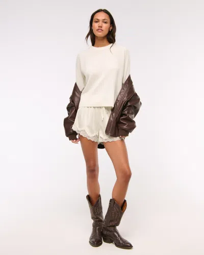 Abercrombie & Fitch The A&f Madeline Cashmere Crew Sweater In White