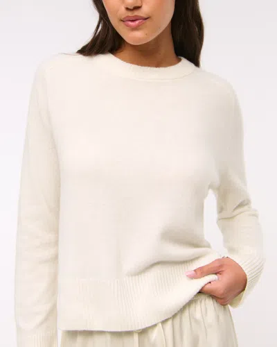 Abercrombie & Fitch The A&f Madeline Cashmere Crew Sweater In White