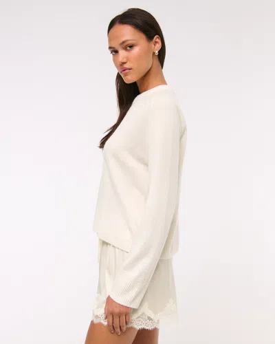 Abercrombie & Fitch The A&f Madeline Cashmere Crew Sweater In White