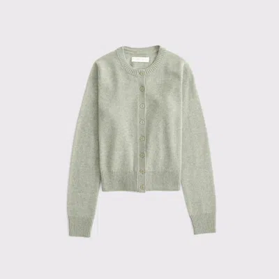 Abercrombie & Fitch Cashmere Crew Cardigan In Gray