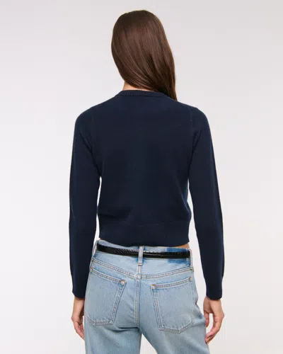 Abercrombie & Fitch Cashmere Crew Cardigan In Purple