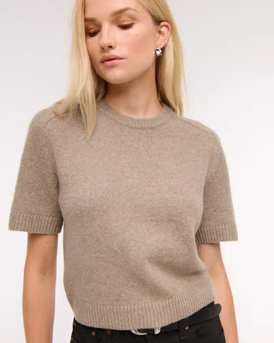 Abercrombie & Fitch The A&f Madeline Crew Sweater Tee In Brown