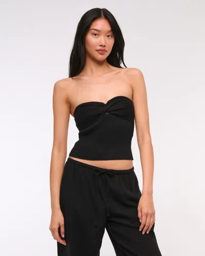 Abercrombie & Fitch Twist Sweater Tube Top In Black