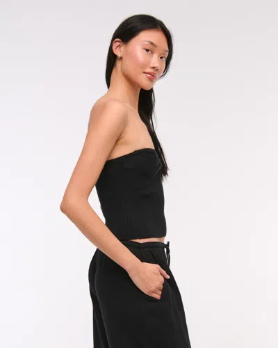 Abercrombie & Fitch Twist Sweater Tube Top In Black