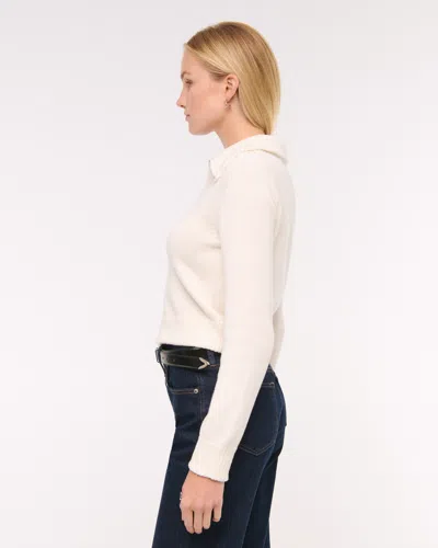 Abercrombie & Fitch Double Zipper Cardigan In White