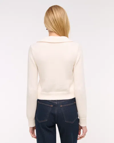 Abercrombie & Fitch Double Zipper Cardigan In White