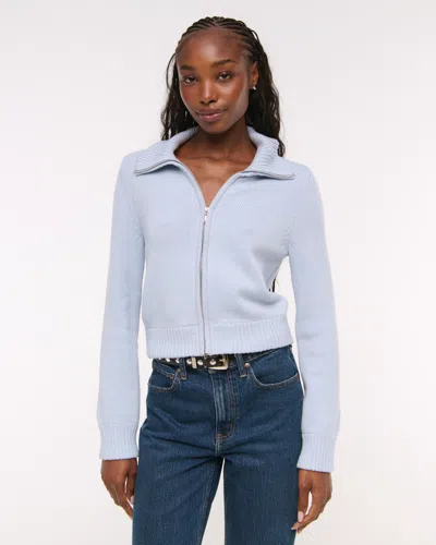 Abercrombie & Fitch Double Zipper Cardigan In Blue