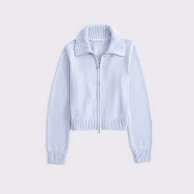 Abercrombie & Fitch Double Zipper Cardigan In Blue