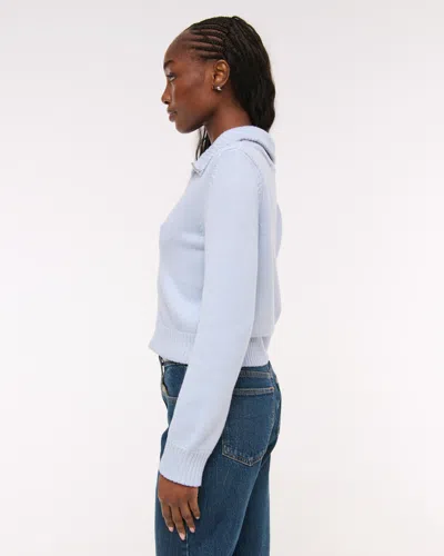 Abercrombie & Fitch Double Zipper Cardigan In Blue