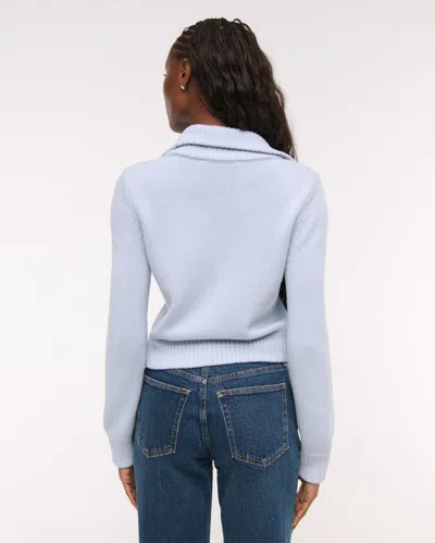 Abercrombie & Fitch Double Zipper Cardigan In Blue