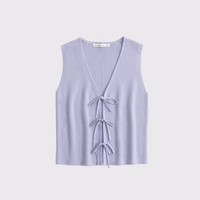 Abercrombie & Fitch Tie-front V-neck Sweater Vest In Blue