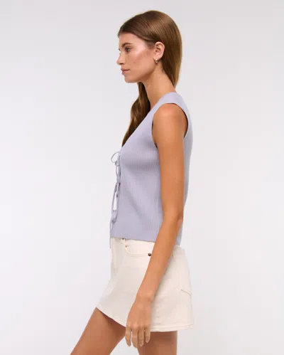 Abercrombie & Fitch Tie-front V-neck Sweater Vest In Blue