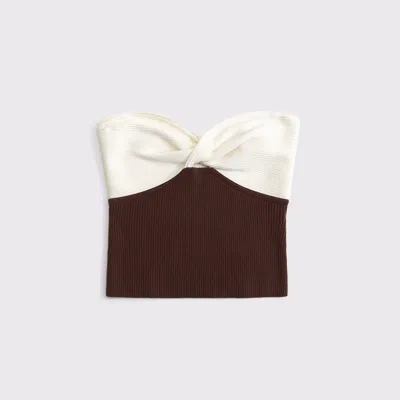 Abercrombie & Fitch Twist Sweater Tube Top In Brown