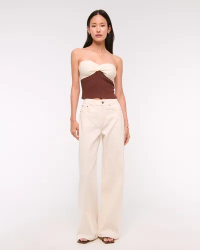 Abercrombie & Fitch Twist Sweater Tube Top In Brown