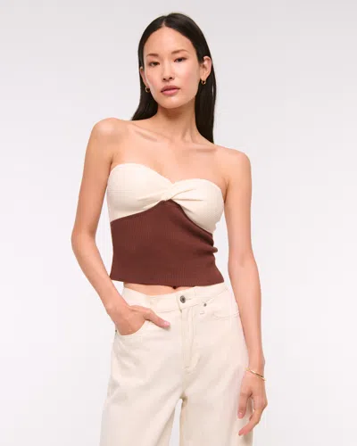 Abercrombie & Fitch Twist Sweater Tube Top In Brown