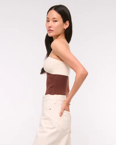 Abercrombie & Fitch Twist Sweater Tube Top In Brown