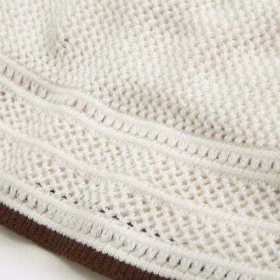 Abercrombie & Fitch Square Neck Crochet-style Bra Top In White