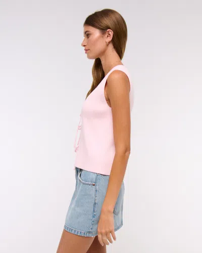 Abercrombie & Fitch Tie-front V-neck Sweater Vest In Pink