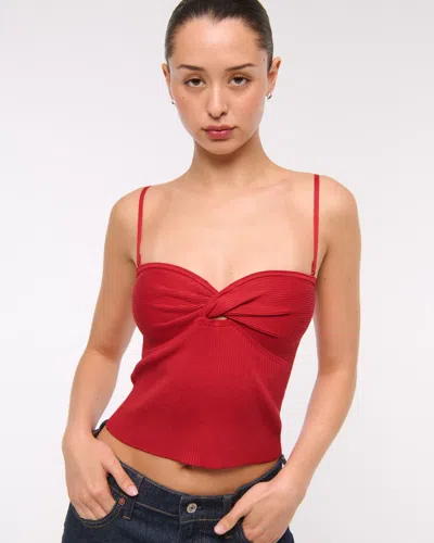 Abercrombie & Fitch Twist Sweater Tube Top In Red