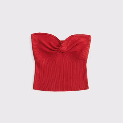 Abercrombie & Fitch Twist Sweater Tube Top In Red