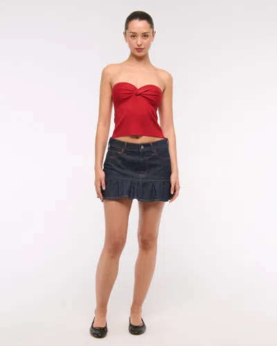 Abercrombie & Fitch Twist Sweater Tube Top In Red