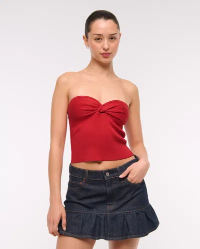 Abercrombie & Fitch Twist Sweater Tube Top In Red