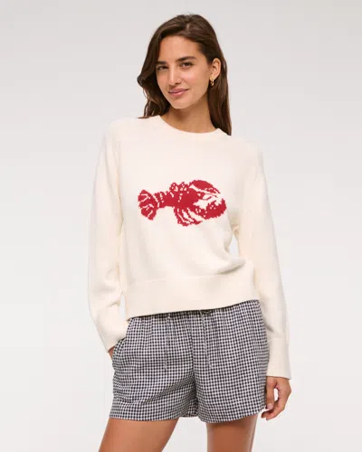 Abercrombie & Fitch The A&f Madeline Lobster Crew Sweater In White