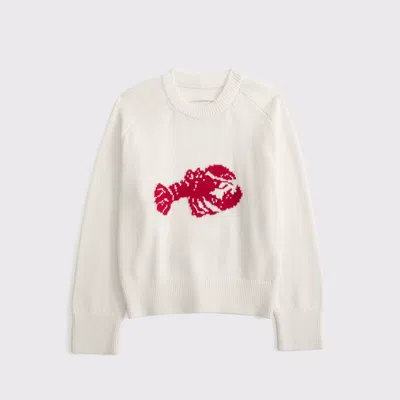 Abercrombie & Fitch The A&f Madeline Lobster Crew Sweater In White